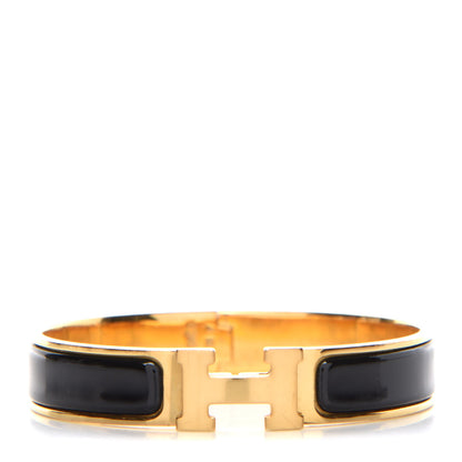 Hermes Enamel Narrow Clic Clac H Bracelet GM Black 1 of 6