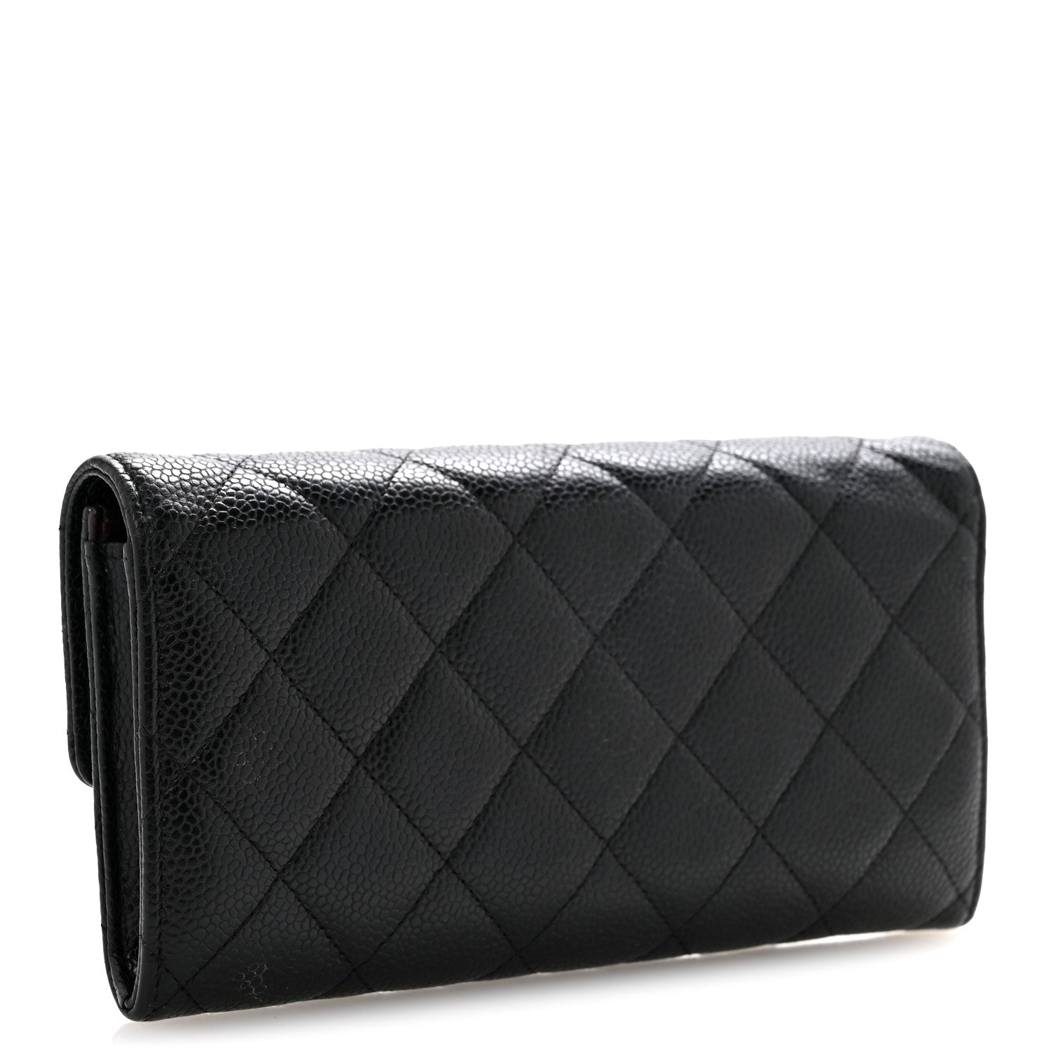 Chanel Caviar Quilted Large Gusset Flap Wallet Black 3 of 10