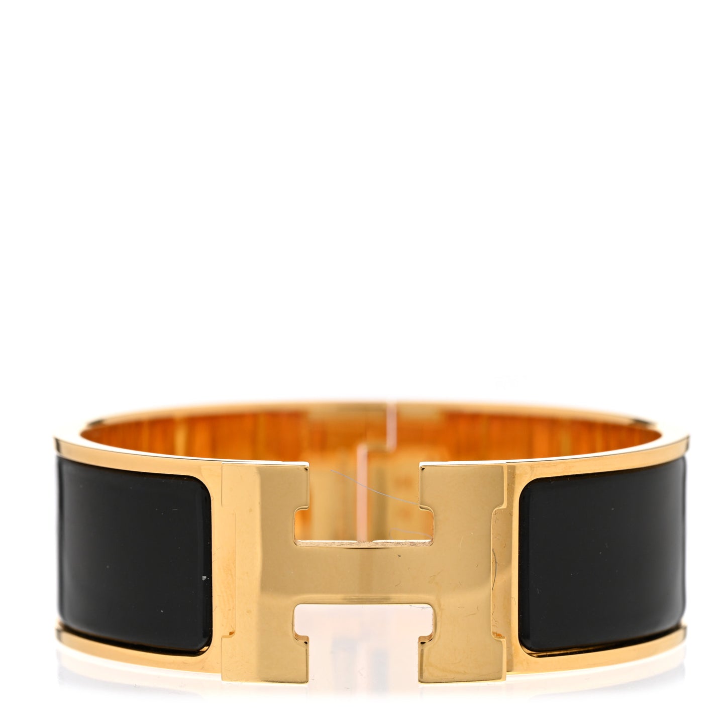 Enamel Wide Clic Clac H Bracelet GM Black