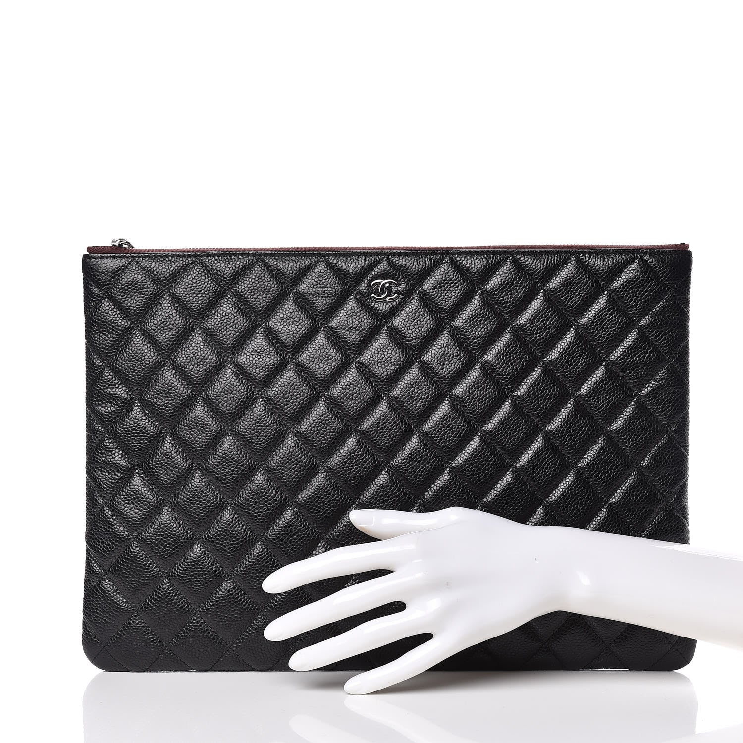 Chanel Caviar Quilted Large Cosmetic Case Black 3 of 10
