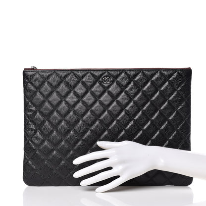 Chanel Caviar Quilted Large Cosmetic Case Black 3 of 10