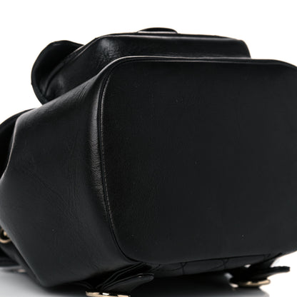 Chanel Glazed Aged Calfskin Quilted Small Duma Drawstring Backpack Black 8 of 10