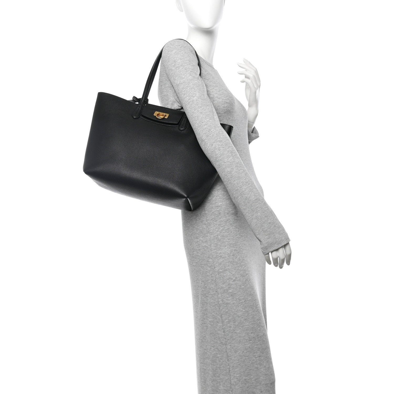 Salvatore Ferragamo Calfskin Travel Tote Black 2 of 10
