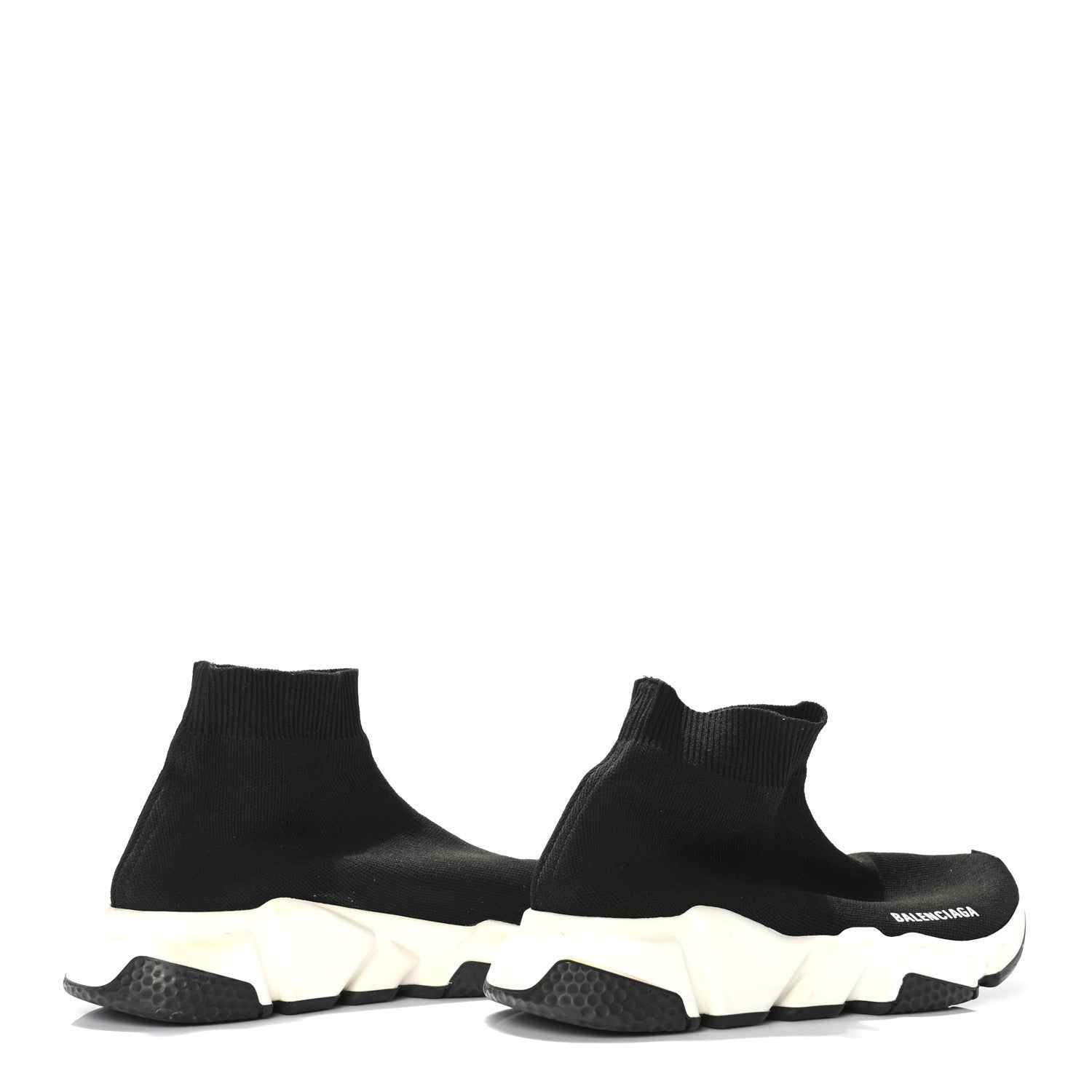 Balenciaga Neoprene Knit Womens Speed Sneakers 38 Black White 3 of 7