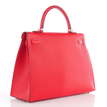 Hermes Epsom Kelly Sellier 35 Rouge Casaque 3 of 17