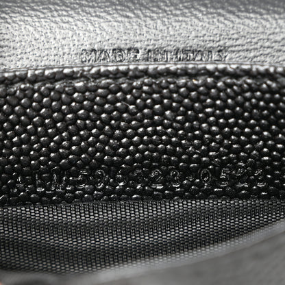 Saint Laurent Grain De Poudre Matelasse Chevron Monogram Flap Card Case Black Black 7 of 11