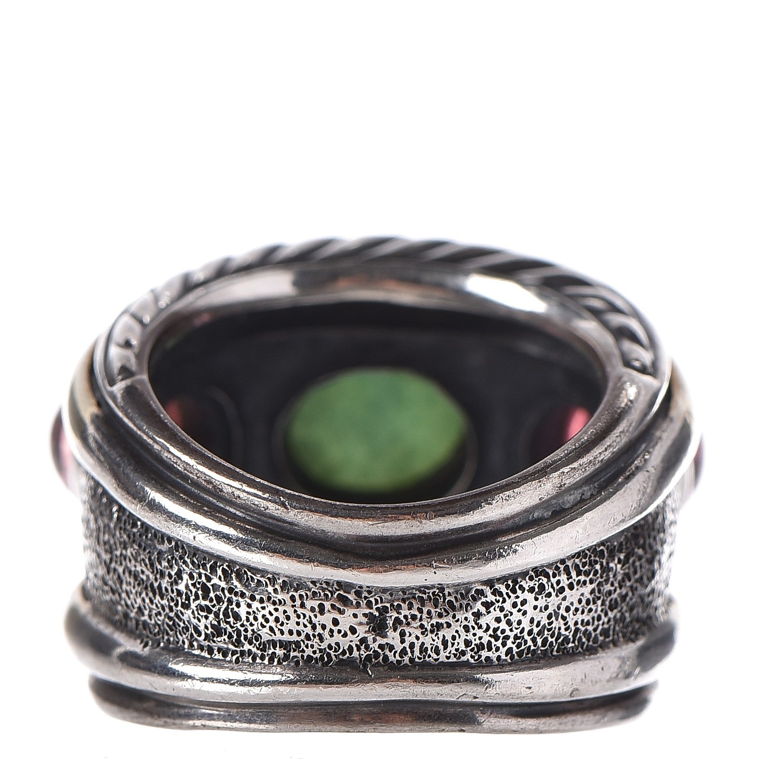David Yurman Sterling Silver 14K Yellow Gold Tourmaline Green Onyx Renaissance Ring 52 6 4 of 6