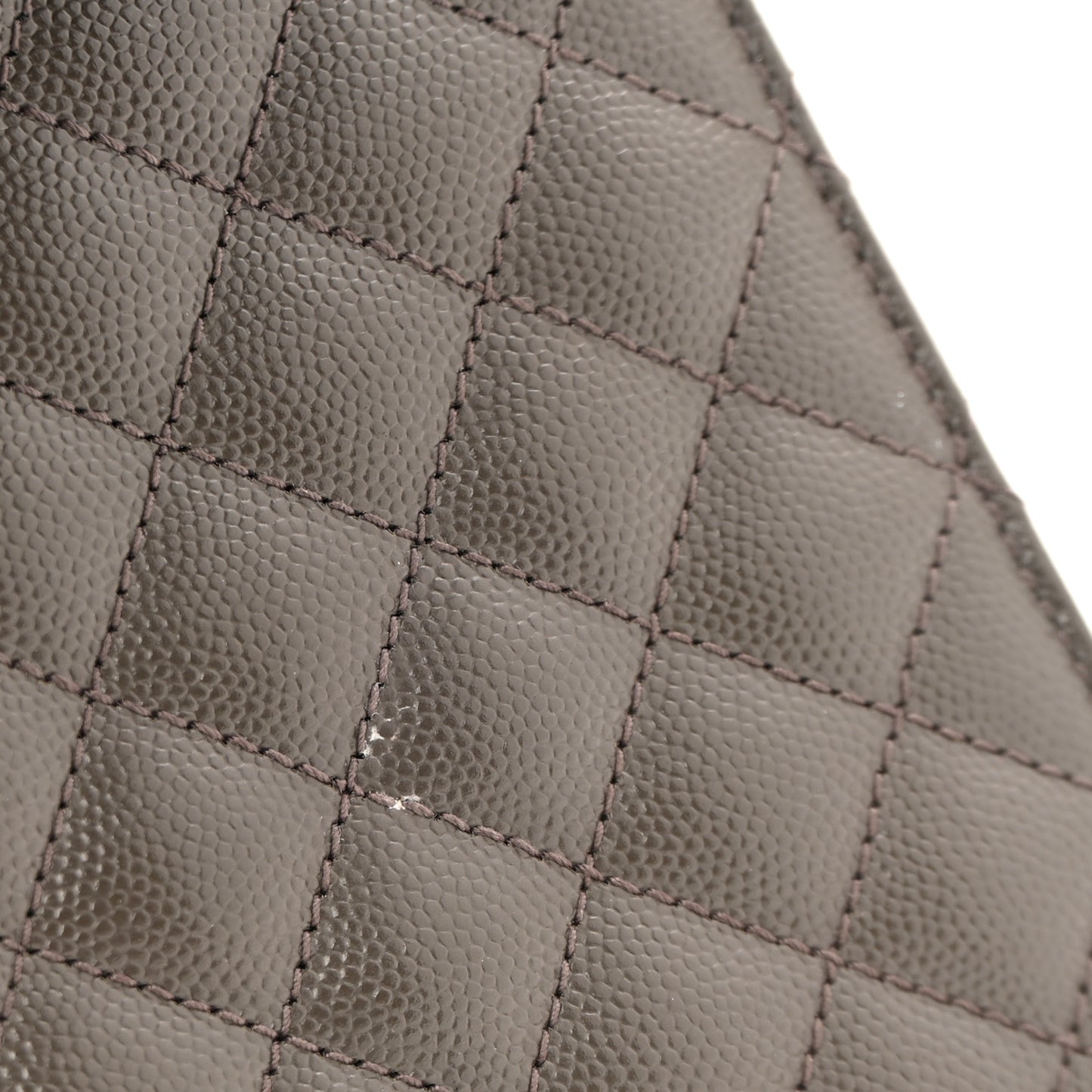 Grain De Poudre Textured Mixed Matelasse Medium Triquilt Monogram Satchel Fog