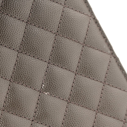 Saint Laurent Grain De Poudre Textured Mixed Matelasse Medium Triquilt Monogram Satchel Fog 10 of 11