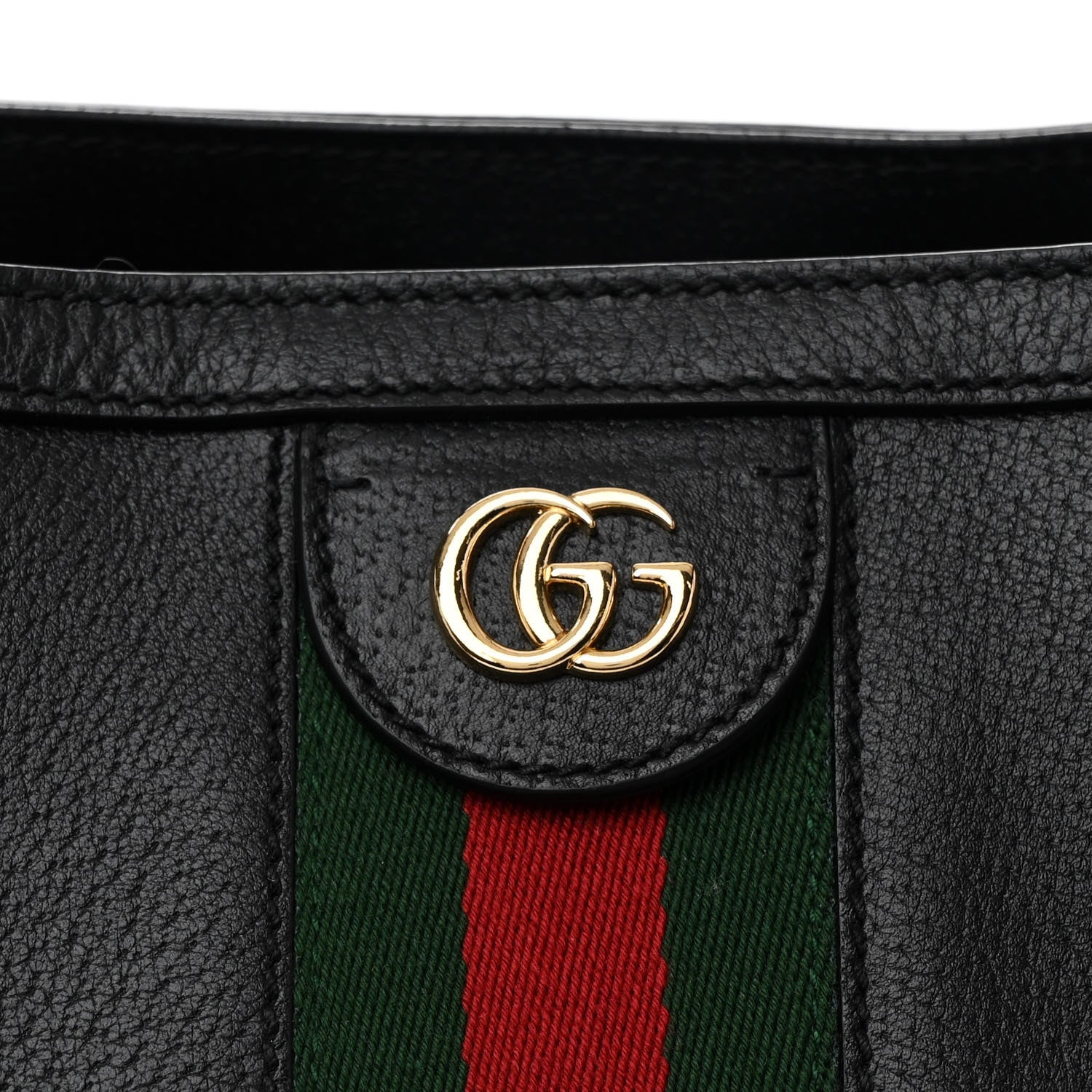Gucci Textured Calfskin Web Medium Ophidia Shopping Tote Black 8 of 11
