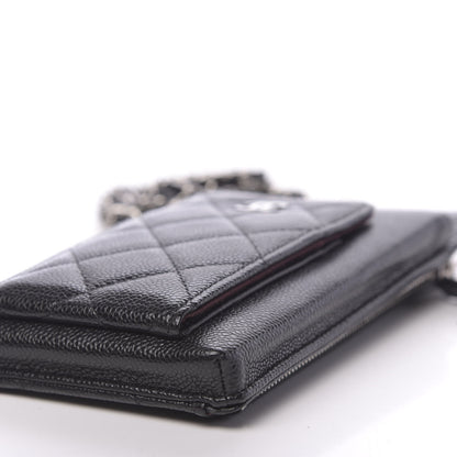 Chanel Caviar Quilted Zip Phone Case Black 12 of 14