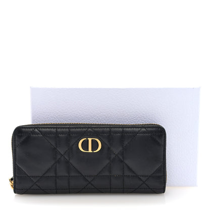 Christian Dior Lambskin Macrocannage Miss Caro Voyageur Slim Wallet Black 7 of 7