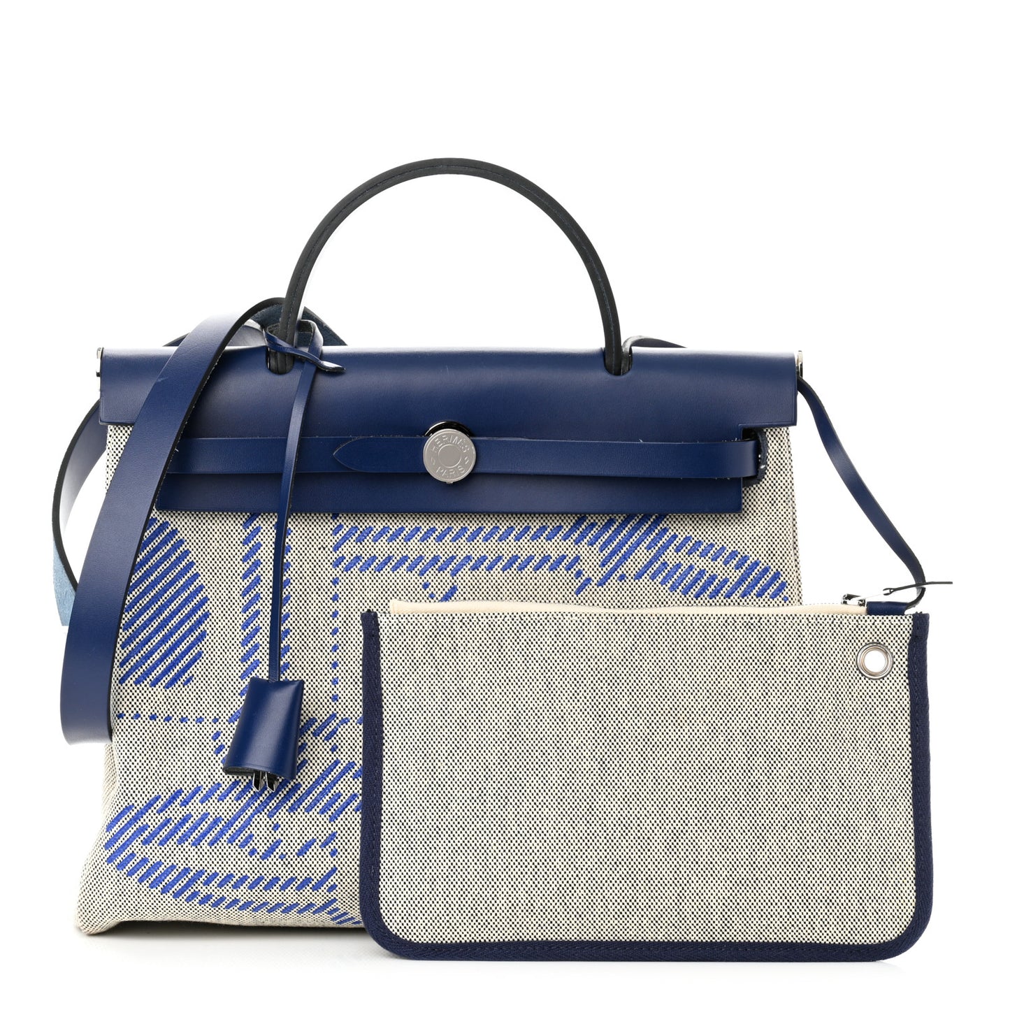 Vache Hunter Toile H Brides de Gala Herbag Zip Retourne 31 PM Bleu De France Ecru Black