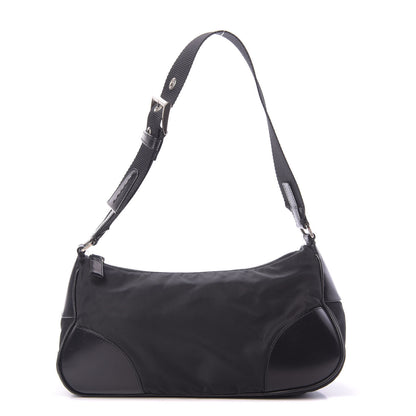 Prada Tessuto Nylon Soft Calfskin Shoulder Bag Black 1 of 14