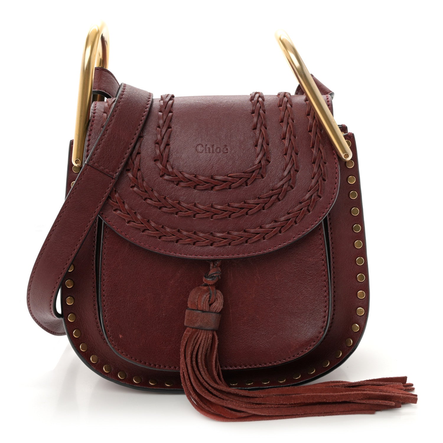 Chloe Calfskin Braided Mini Hudson Shoulder Bag Sienna Red 1 of 10