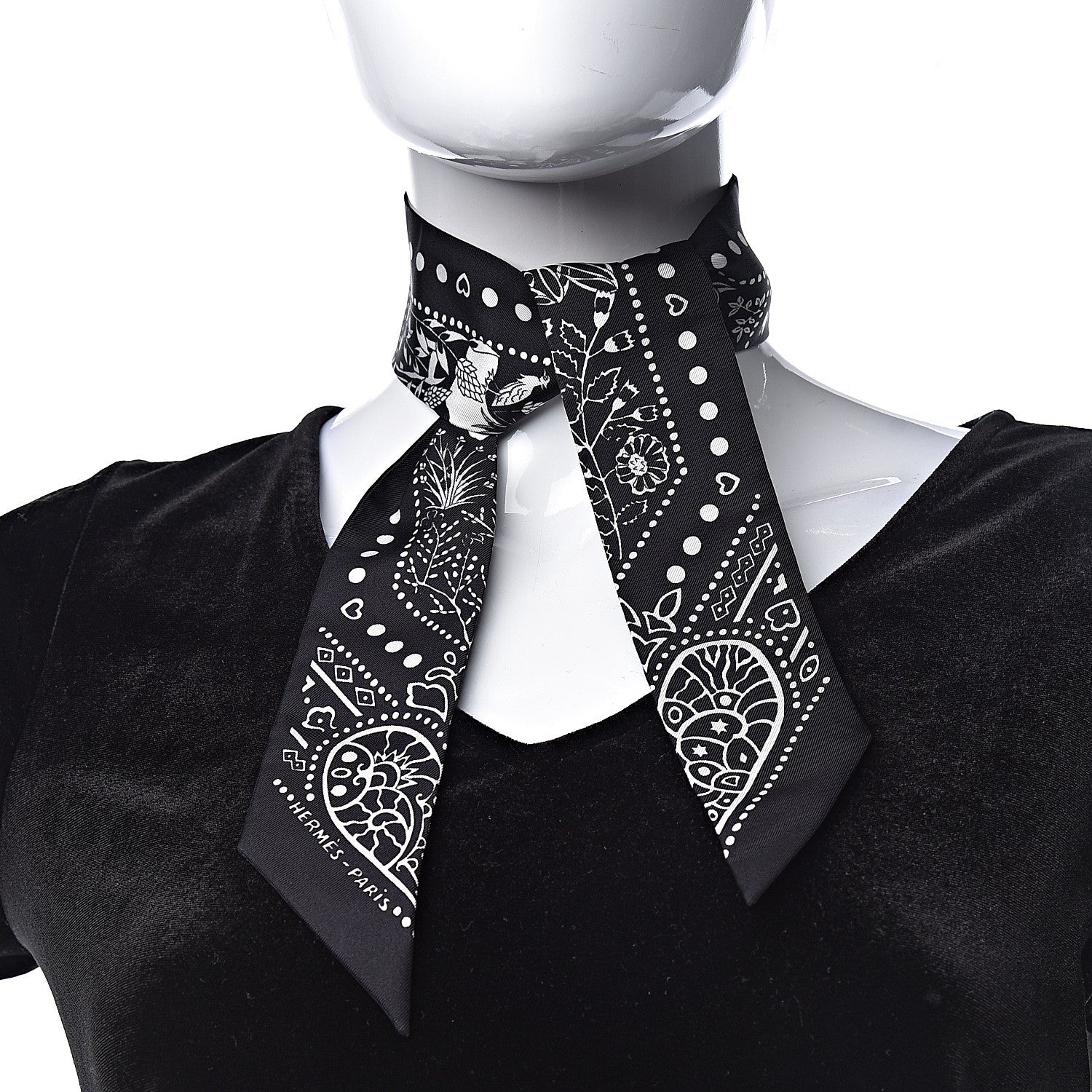 Hermes Silk Entre Ciel Et Mer Twilly Black White 2 of 5