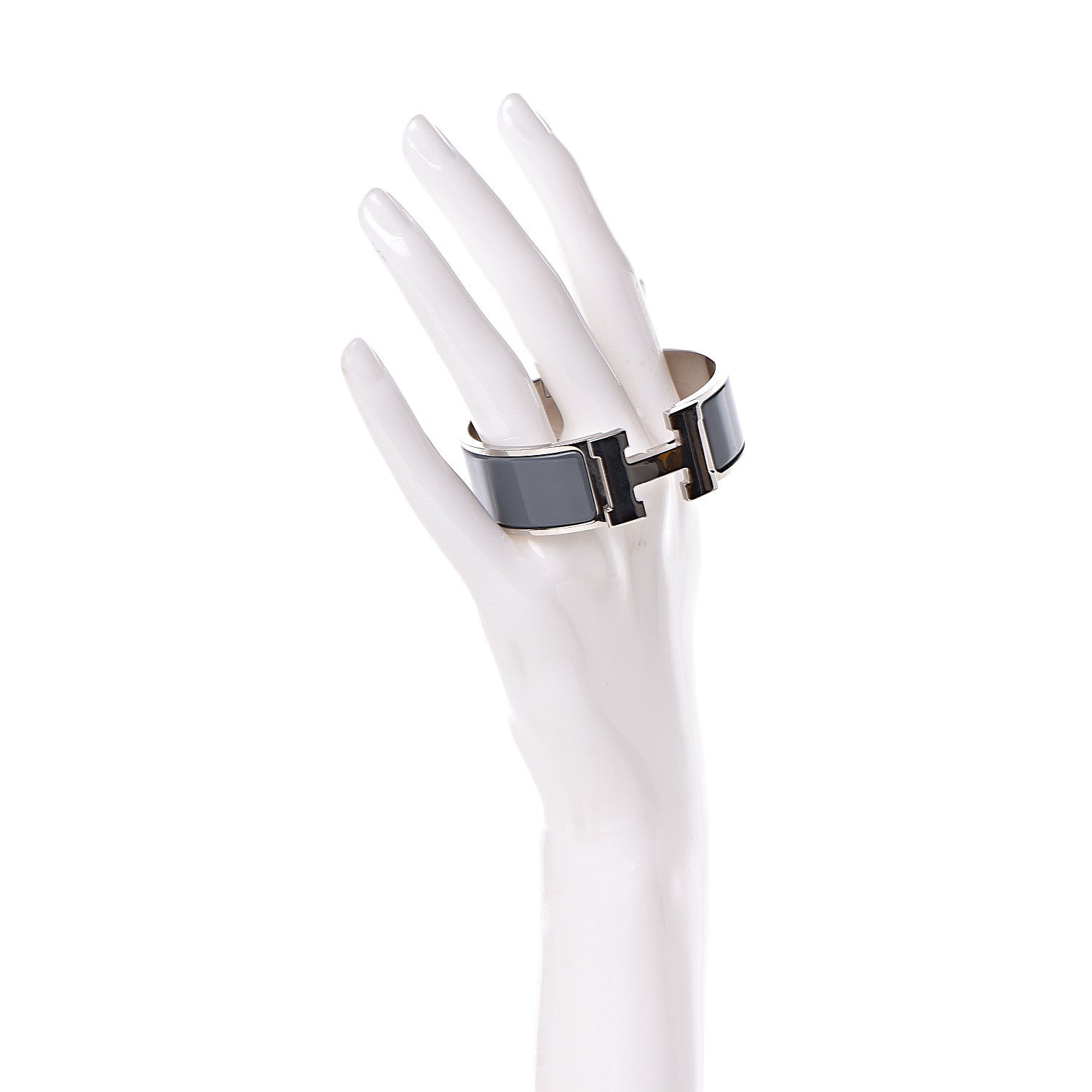 Hermes Enamel Wide Clic Clac H Bracelet PM Ardoise 2 of 4