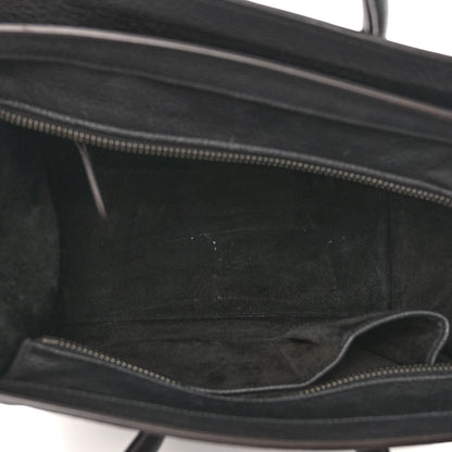 Celine Drummed Calfskin Micro Luggage Black 5 of 9