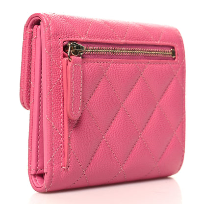 Chanel Caviar Quilted Compact Flap Wallet Pink 3 of 9