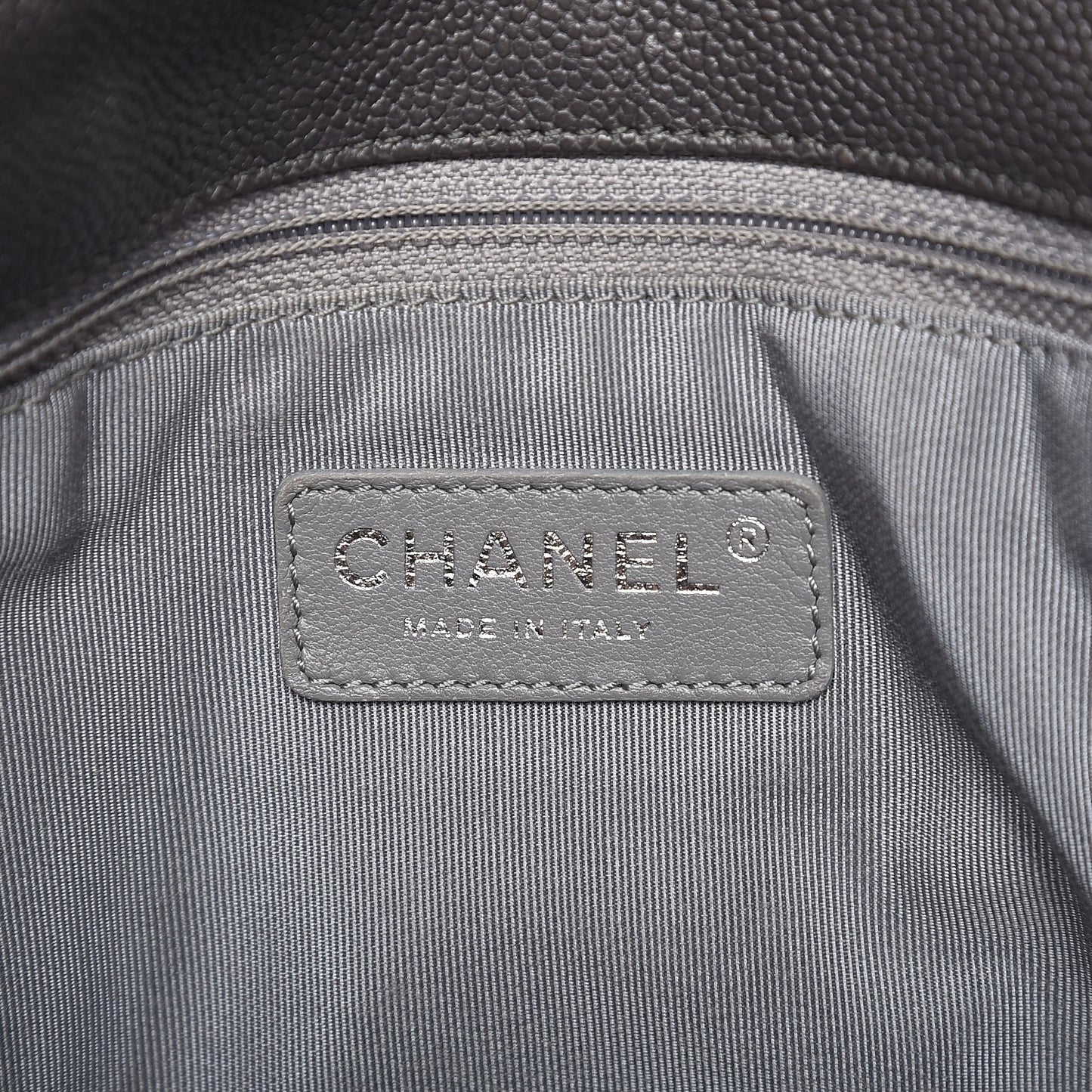 Caviar Quilted Large French Riviera Flap Dark Grey