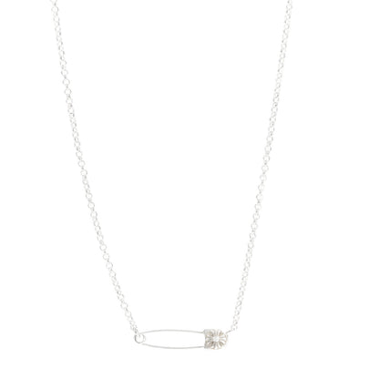 Chrome Hearts Sterling Silver Safety Pin Pendant Necklace 1 of 6
