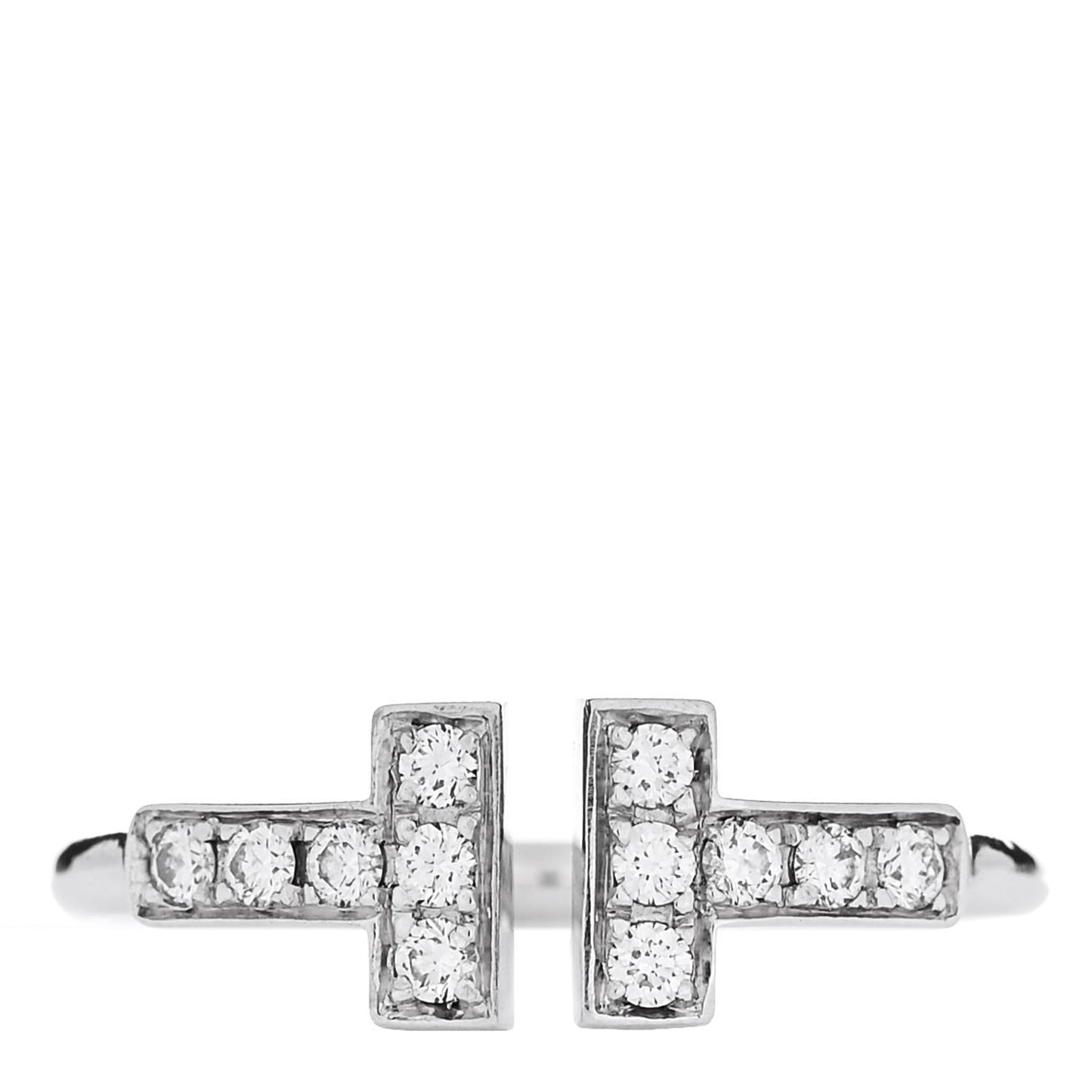 18K White Gold Diamond T Wire Ring 47 4