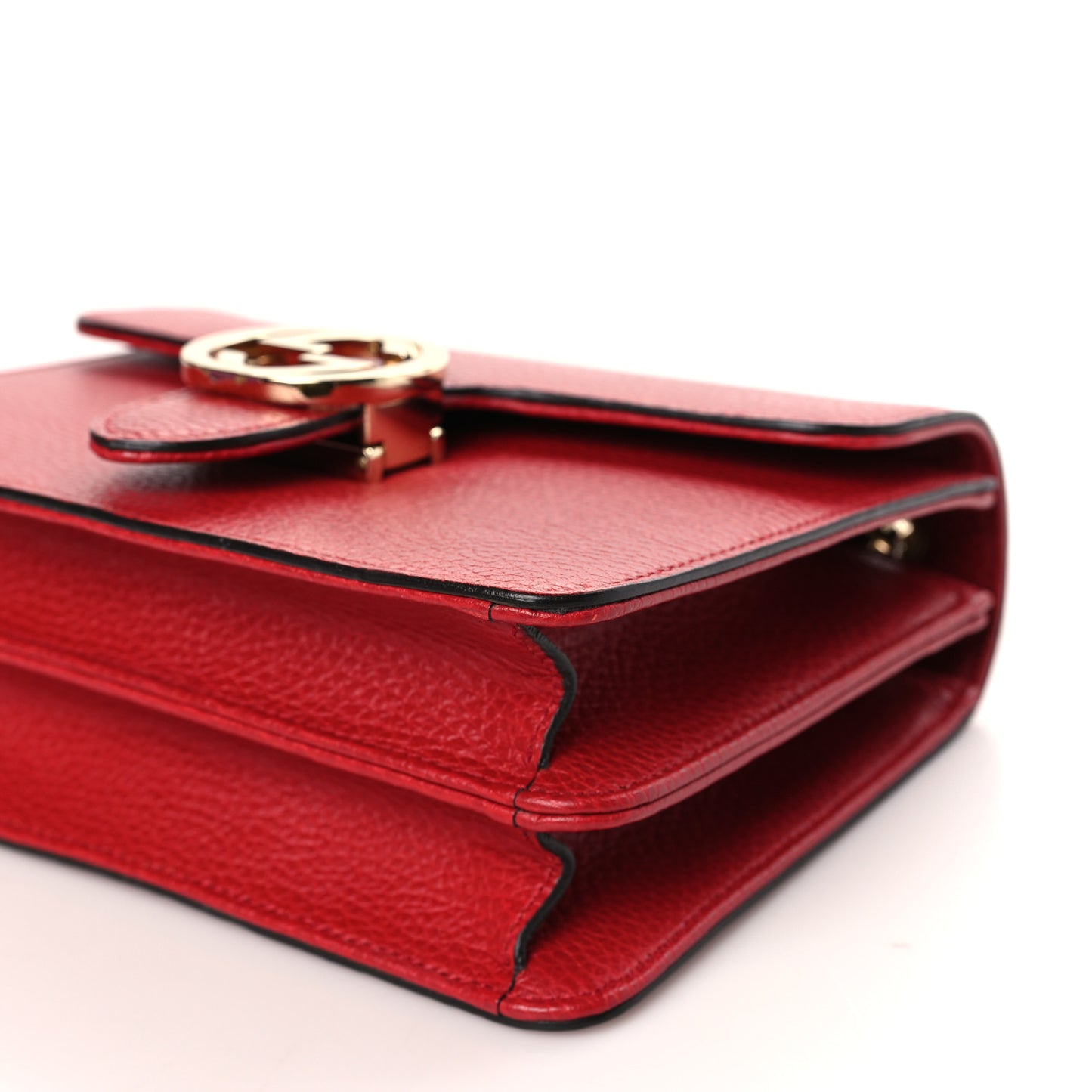 Dollar Calfskin Small Interlocking G Shoulder Bag Red