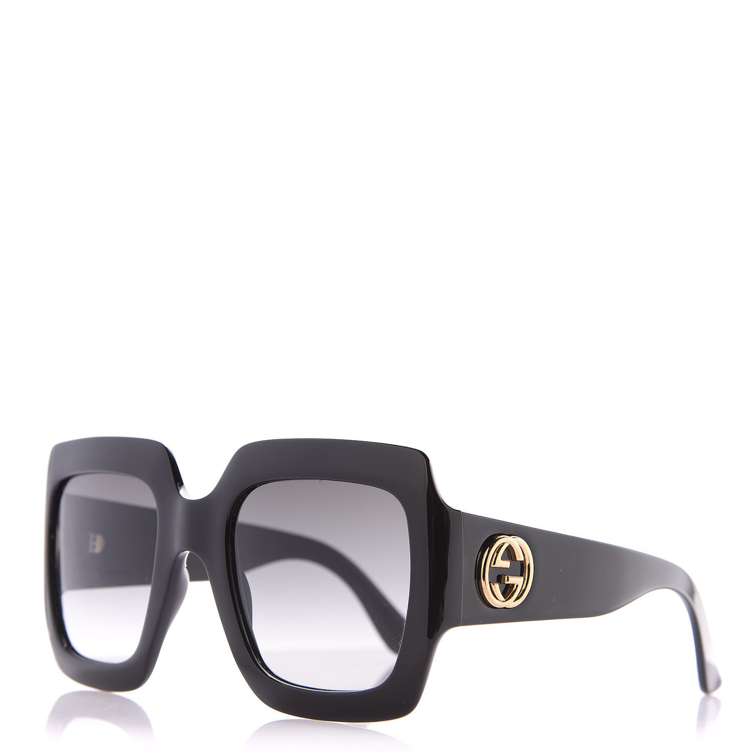 Gucci Acetate Square Frame Sunglasses GG0053S Black 1 of 8