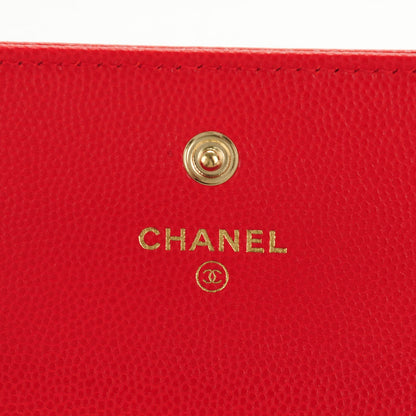 Chanel Caviar Camellia Embossed Flap Wallet Red 6 of 7