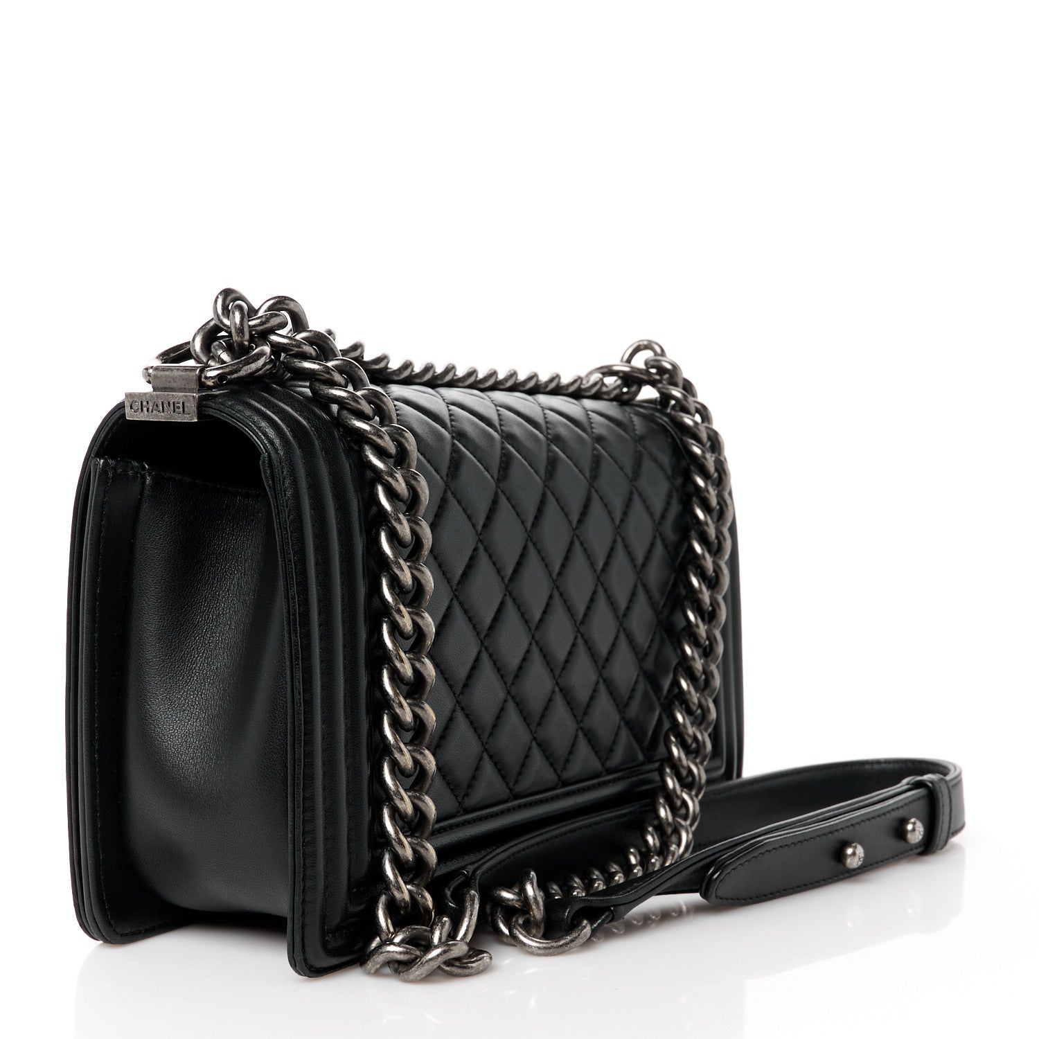 Chanel Lambskin Quilted Medium Boy Flap Black 2 of 11