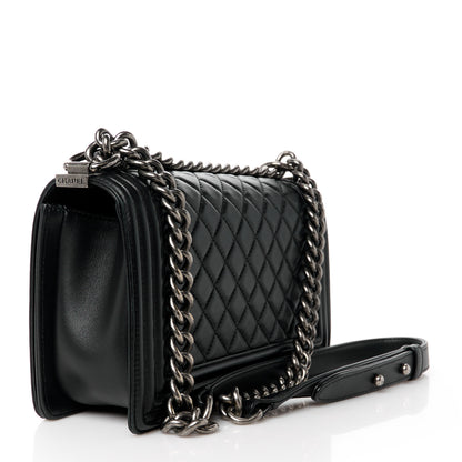 Chanel Lambskin Quilted Medium Boy Flap Black 2 of 11