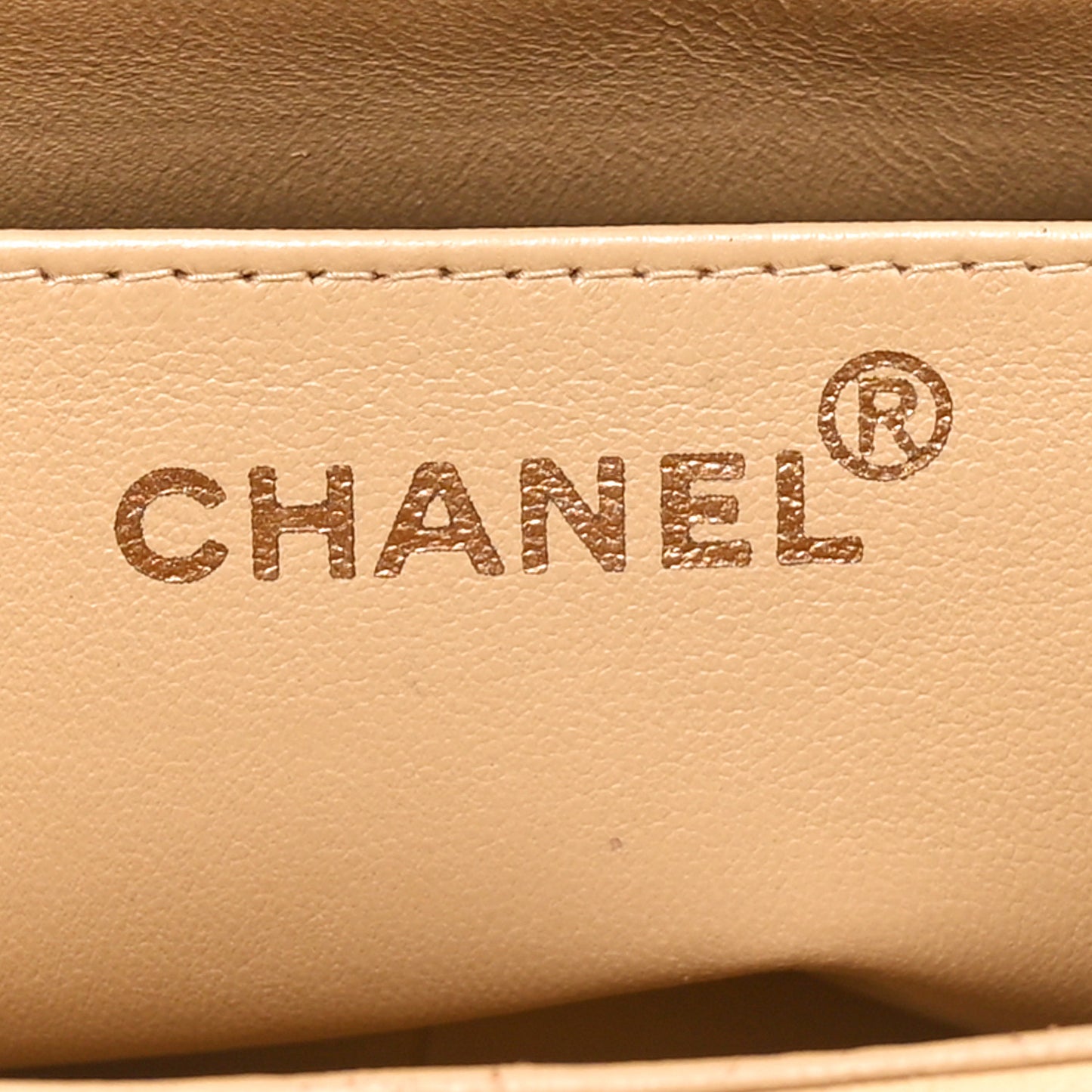 Lambskin Quilted Medium Single Flap Beige