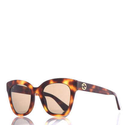 Gucci Acetate Square Frame Sunglasses GG0029S Tortoise 1 of 6
