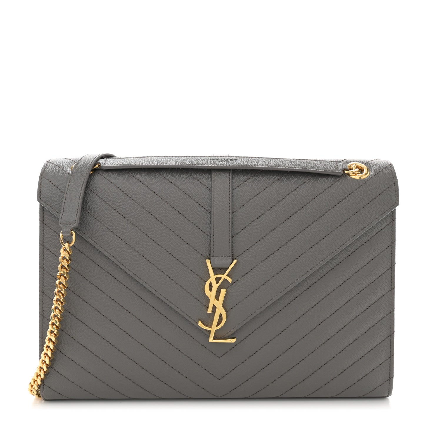 Grain De Poudre Matelasse Chevron Large Monogram Satchel Earth