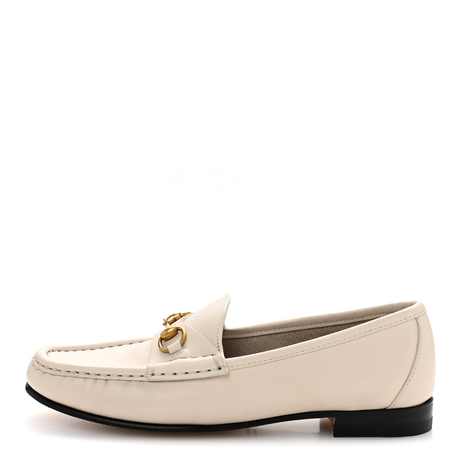Gucci Betis Glamour Calfskin Womens 1953 Horsebit Loafers 37 Mystic White 1 of 11