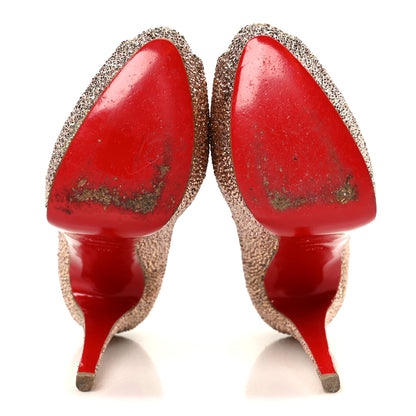 Christian Louboutin Specchio Strass Crystal Lady Peep 150 Pumps 39.5 Rose Gold 6 of 8
