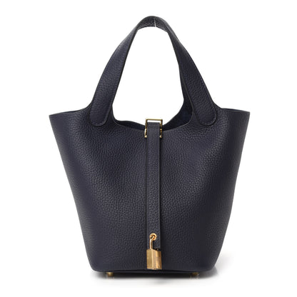 Hermes Taurillon Clemence Picotin Lock 18 PM Bleu Nuit 1 of 11