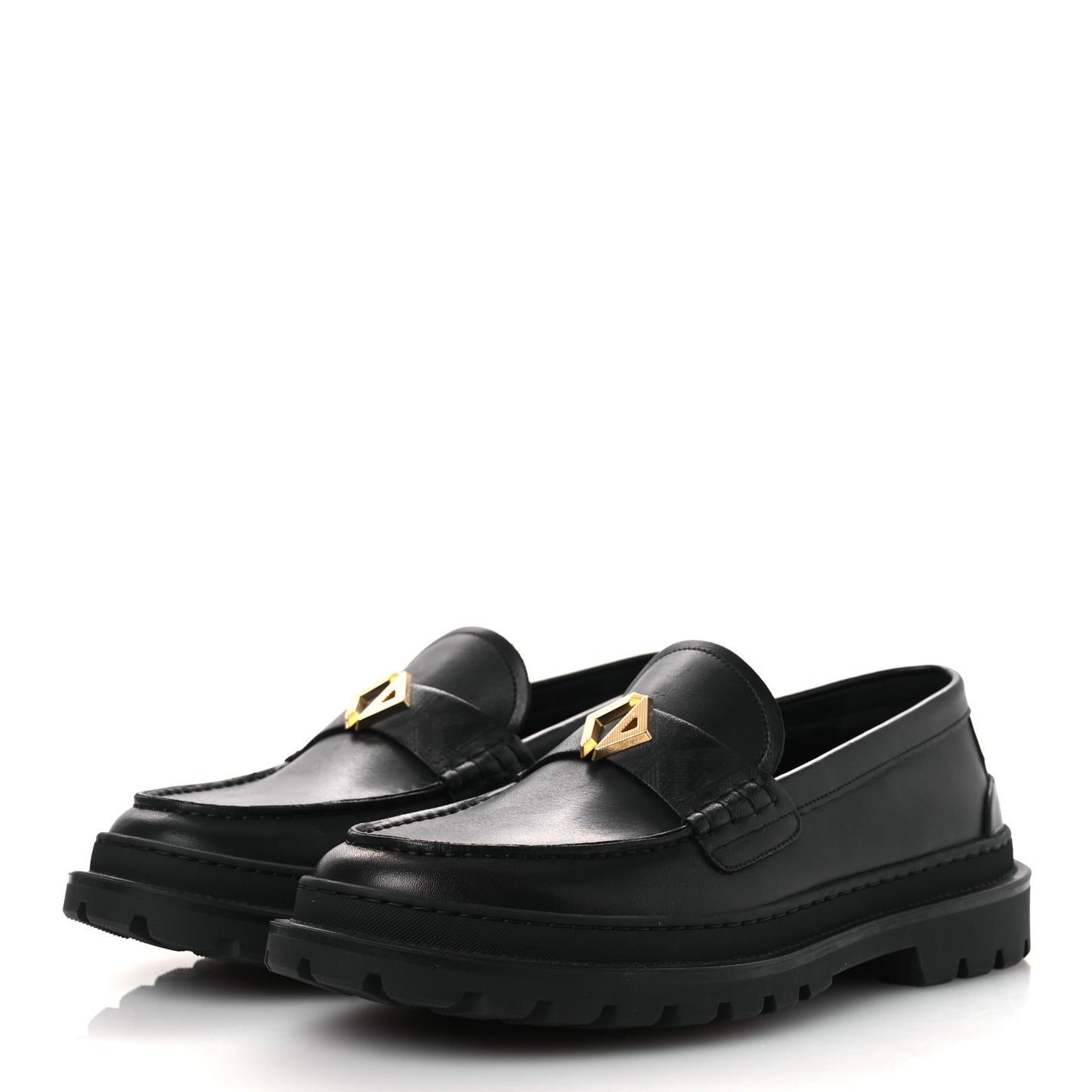 Calfskin CD Diamond Loafers 42 Black
