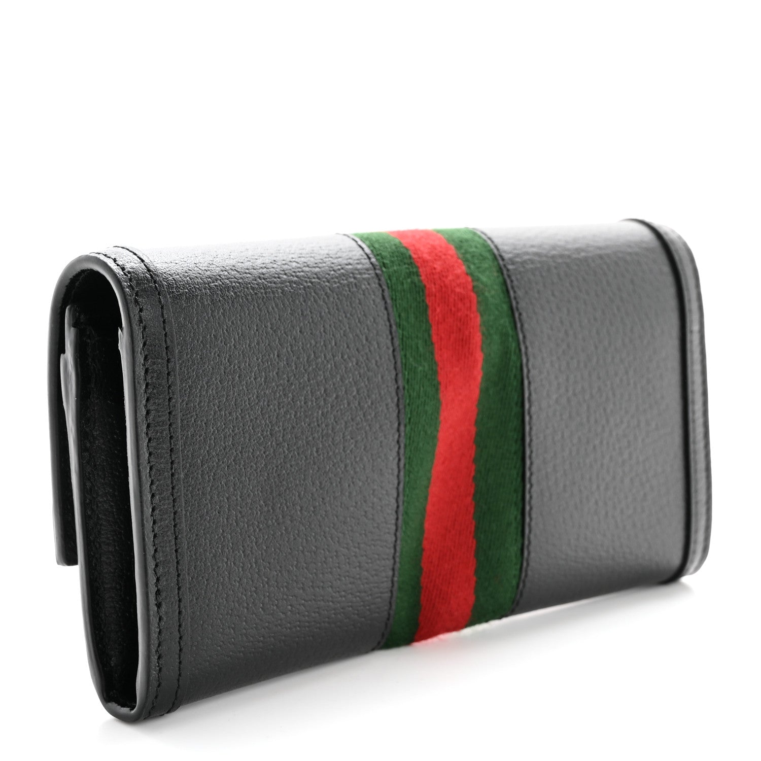 Gucci Calfskin Web Ophidia Continental Wallet Black 3 of 9
