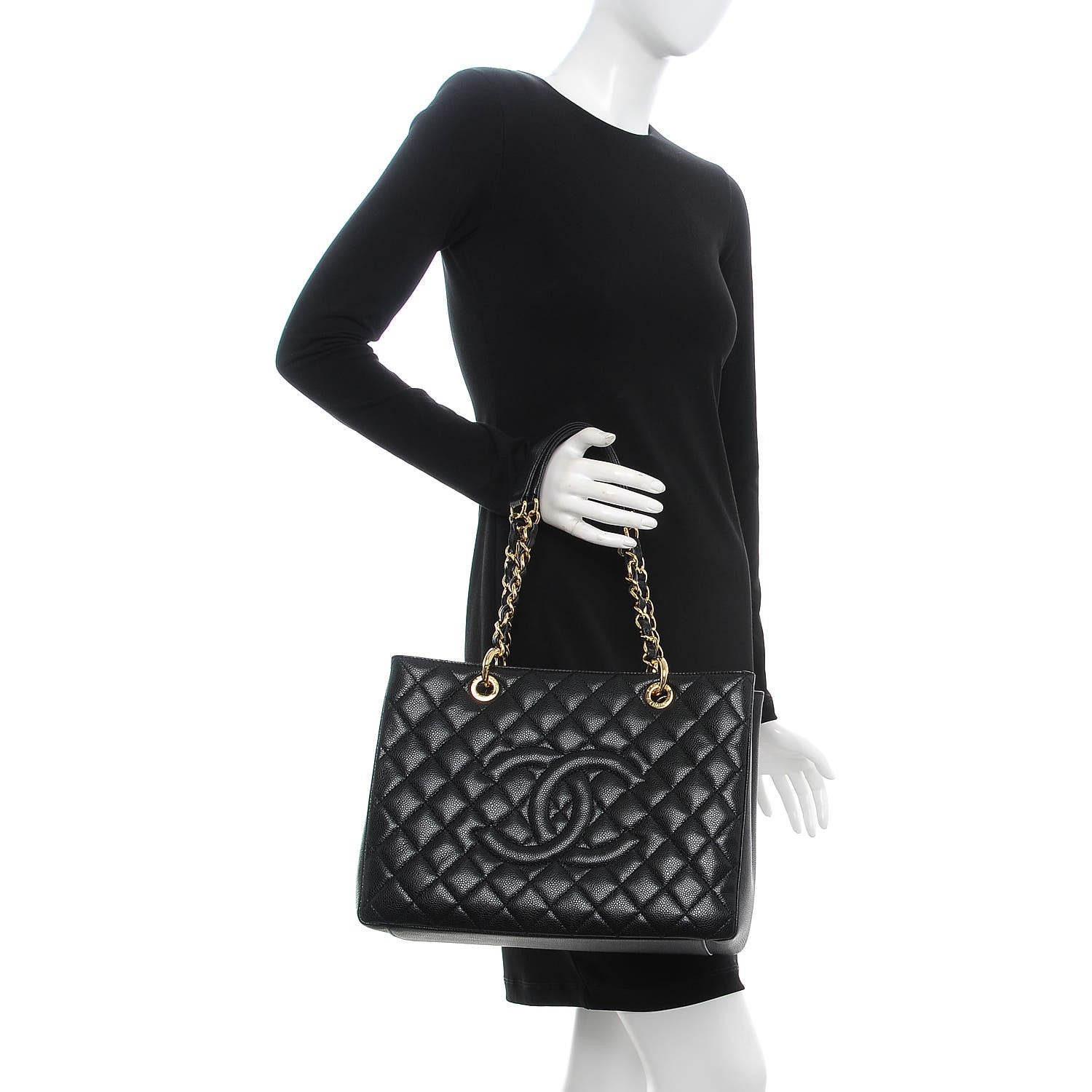 Chanel Caviar Quilted Grand Shopping Tote GST Black 2 of 9