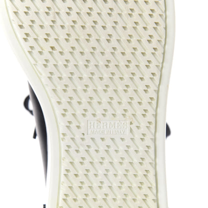 Hermes Calfskin Polo Sneakers 38 Black White 8 of 10