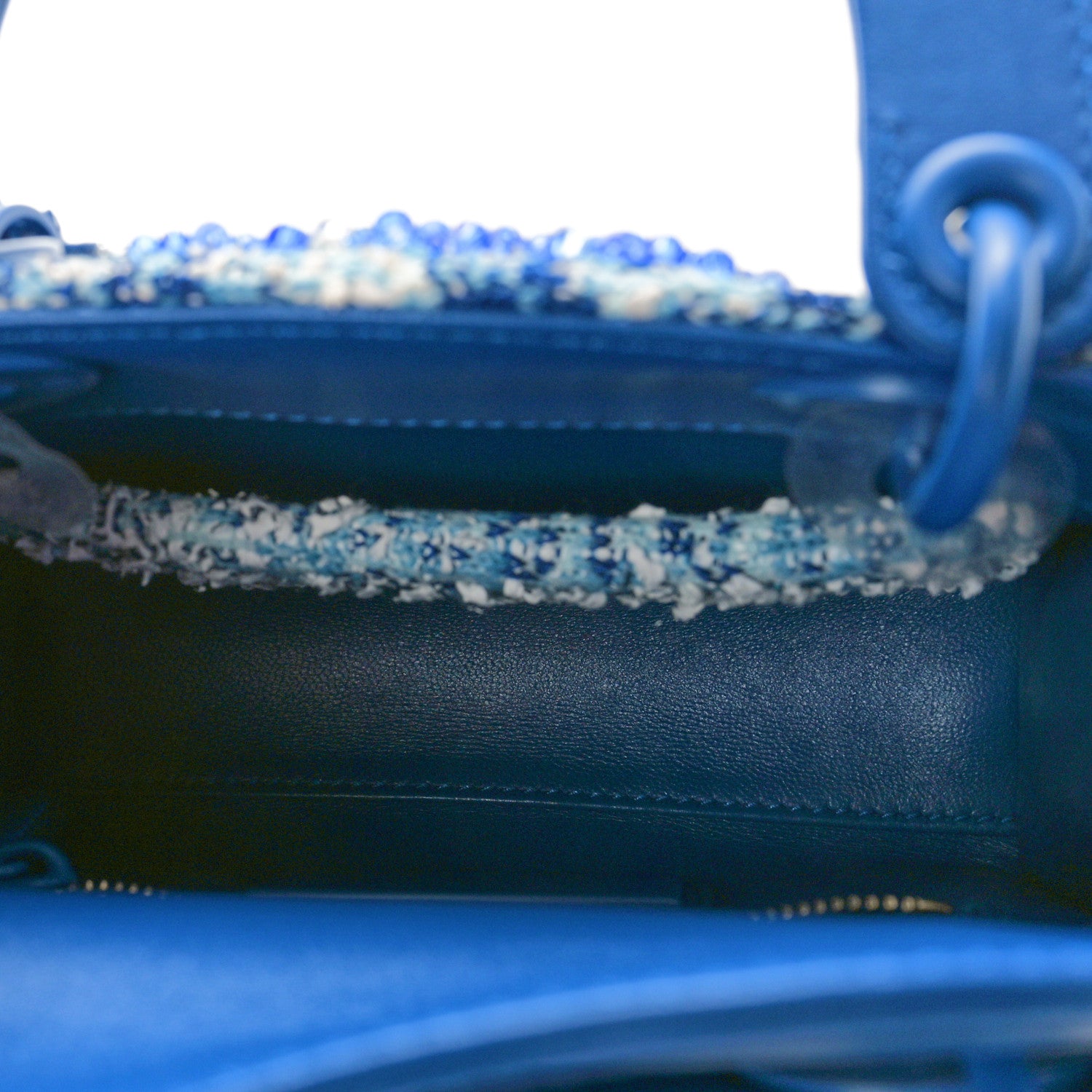 Christian Dior Knit Beaded Chong Hyun Ha Art Mini Lady Dior Blue Multicolor 5 of 9