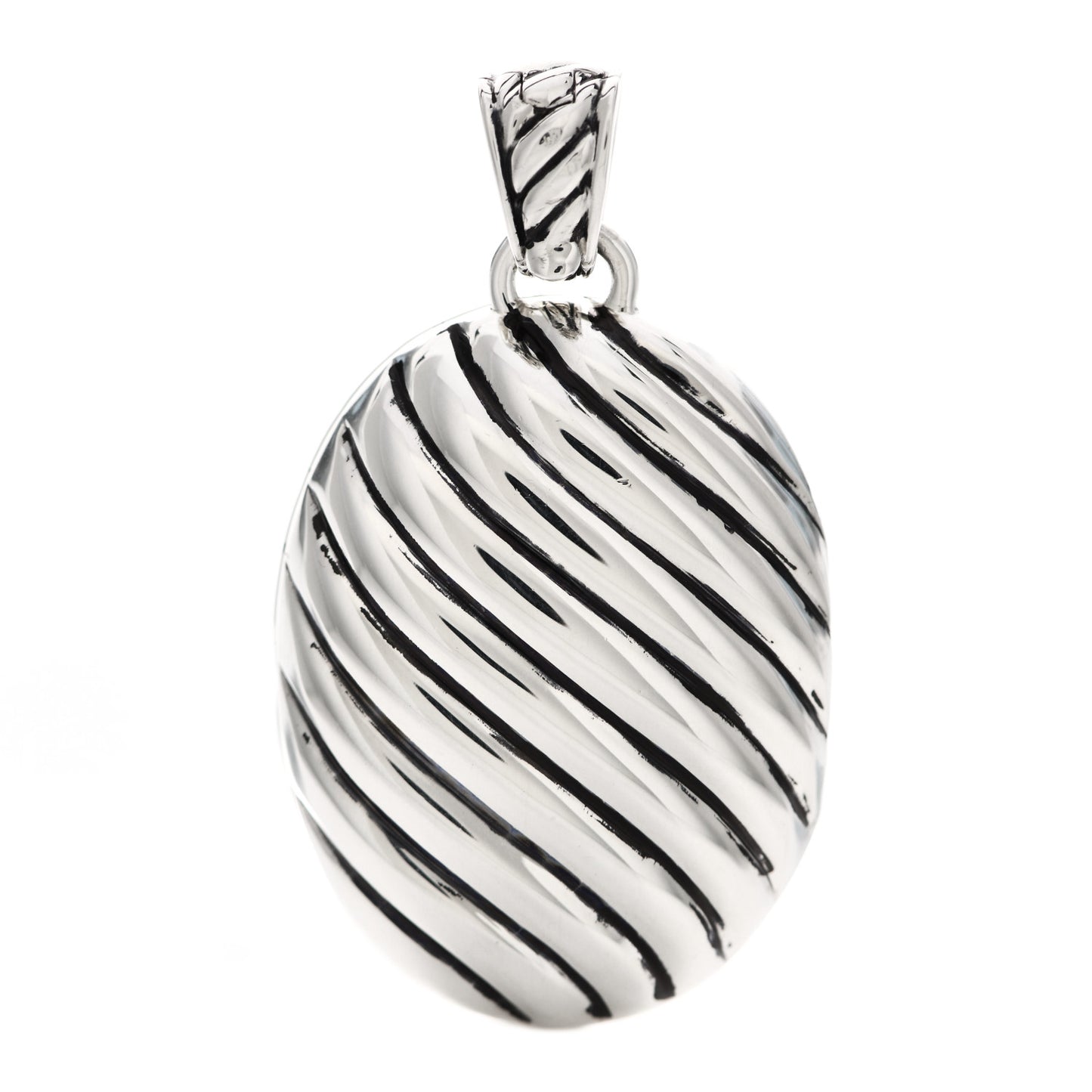Sterling Silver Oval Cable Locket