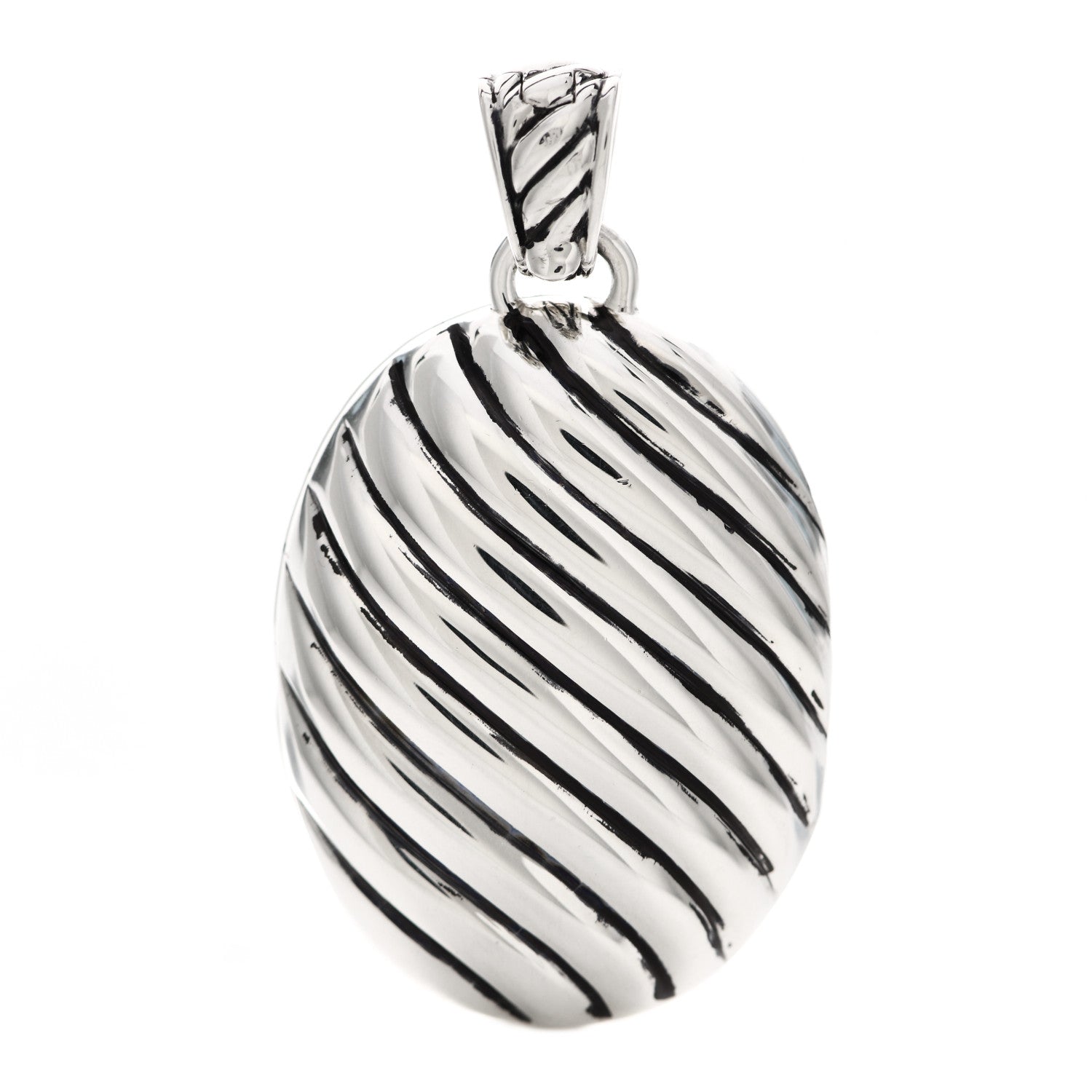 David Yurman Sterling Silver Oval Cable Locket 3 of 5