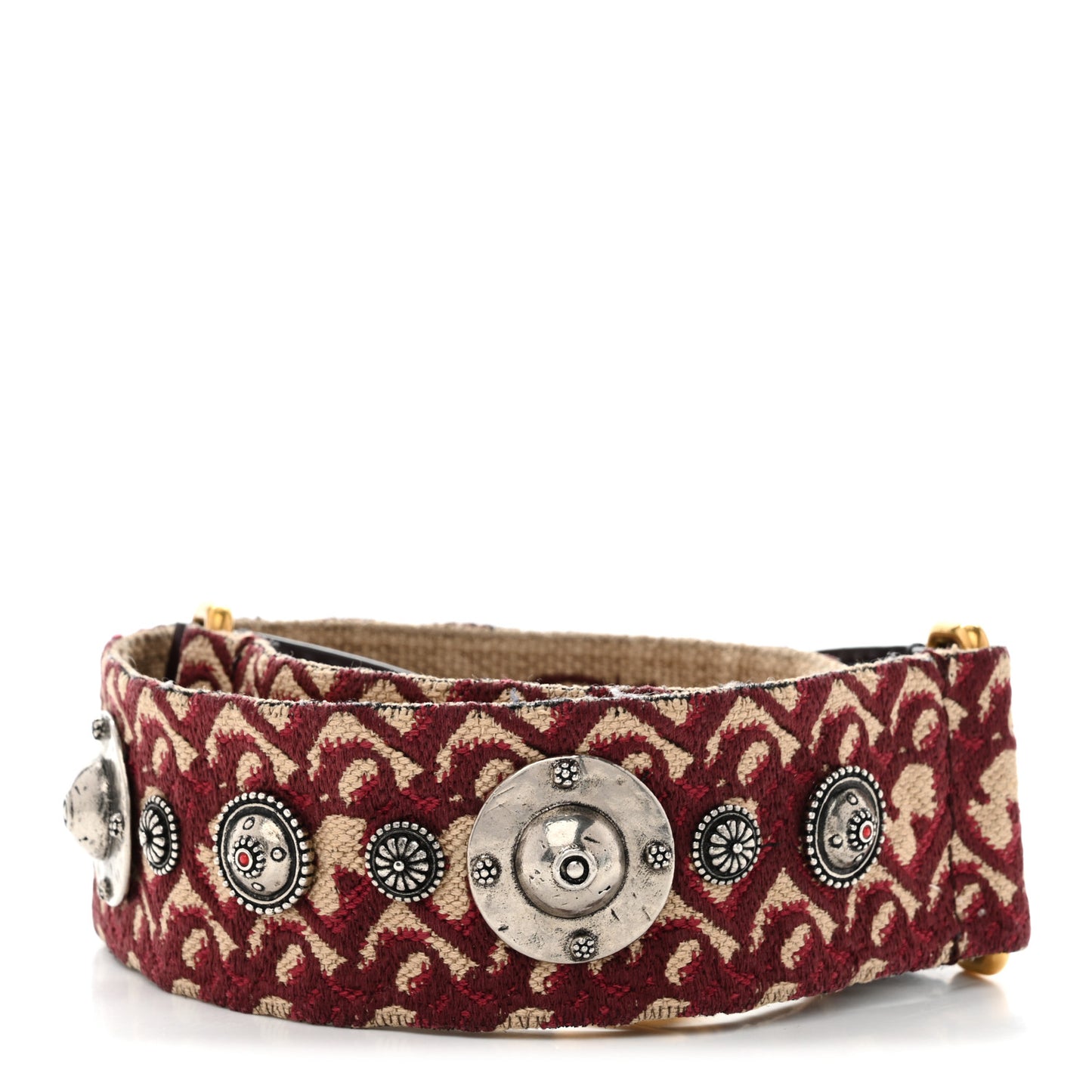Oblique Studded Shoulder Strap Burgundy