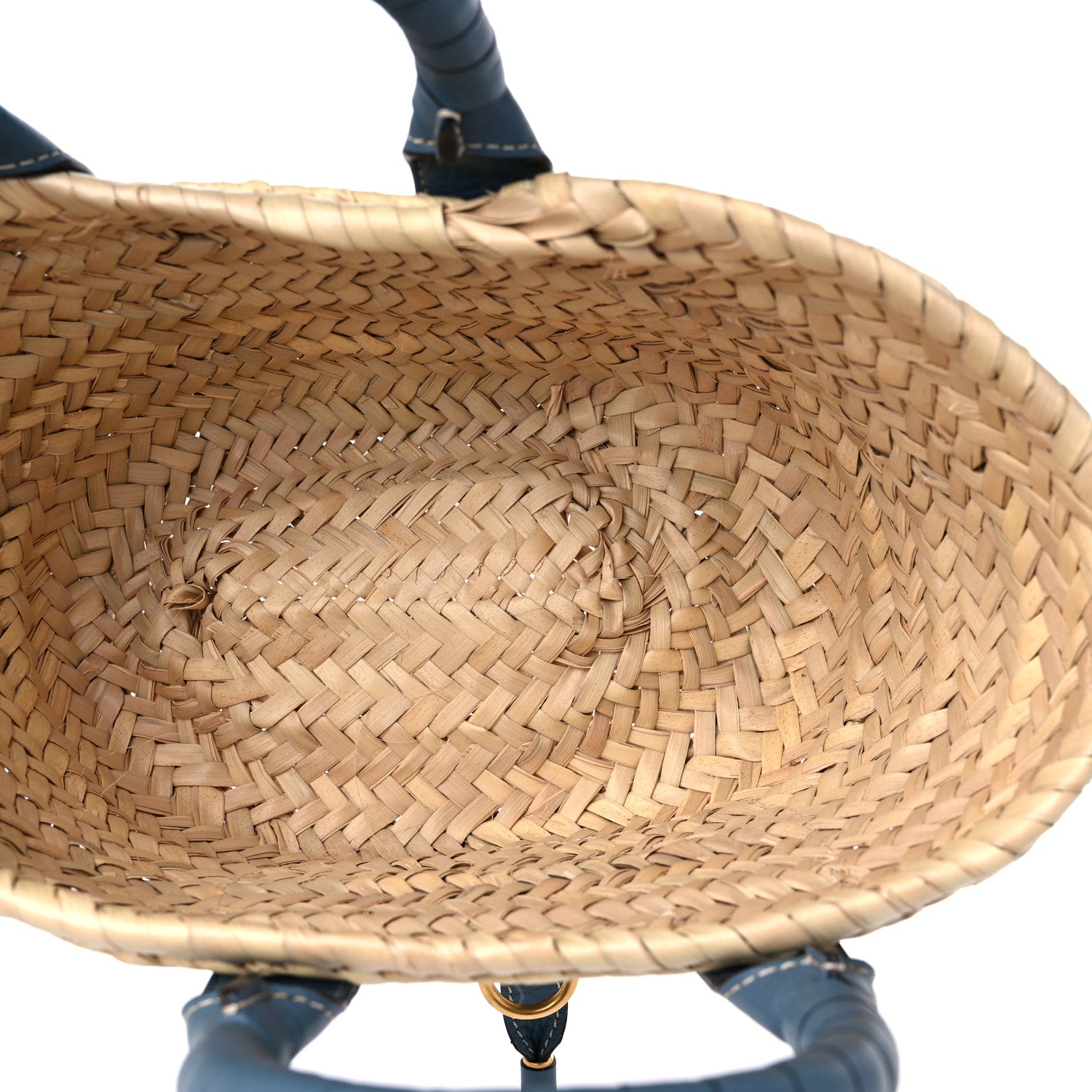 Chloe Raffia Small Grain Calfskin Mini Marcie Basket Mirage Blue 4 of 11