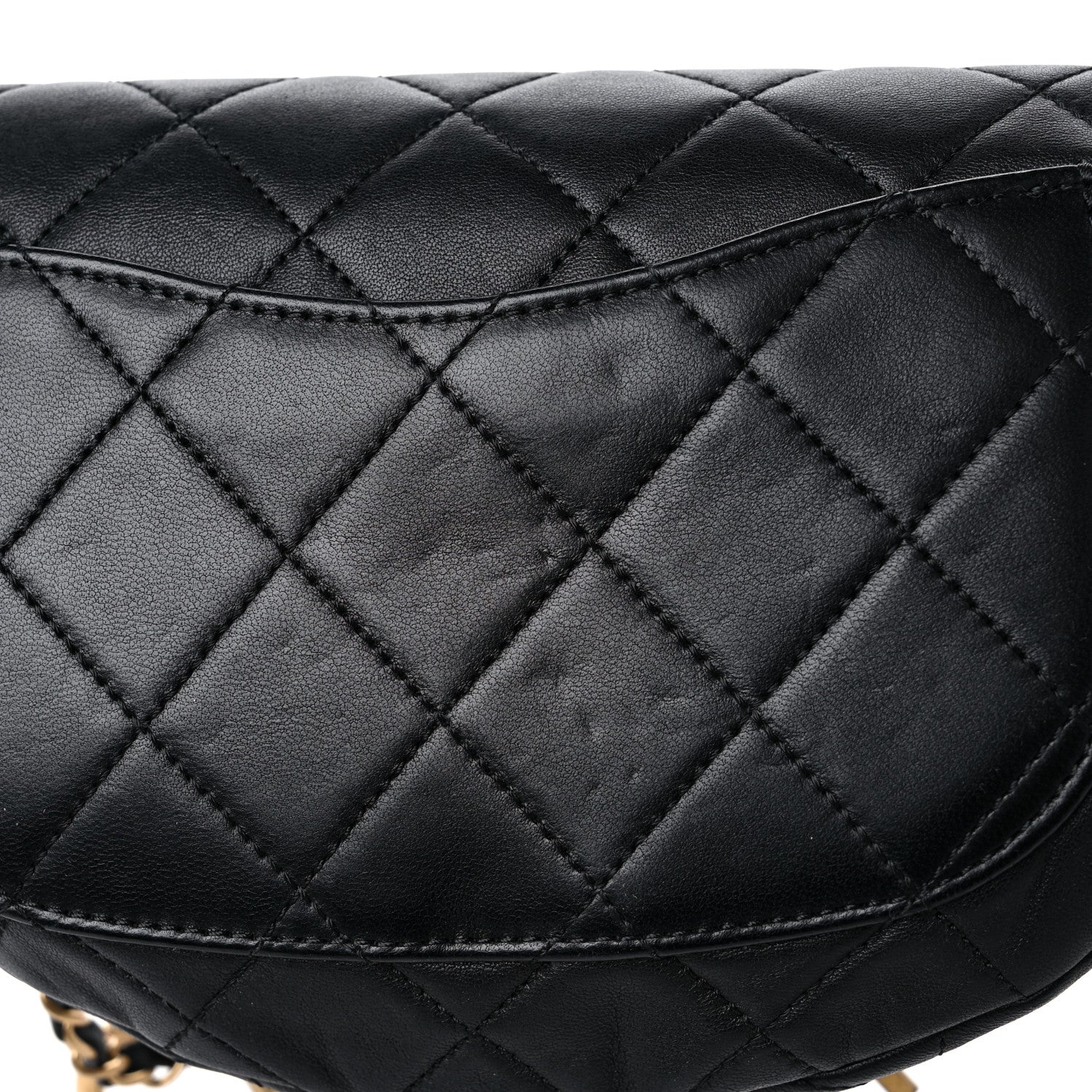 Chanel Lambskin Quilted All About Chains Waist Belt Bag Black 13 of 14