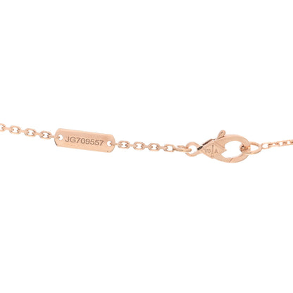 Van Cleef & Arpels 18K Rose Gold Diamond Pink Mother of Pearl Vintage Alhambra Pendant Necklace 5 of 7