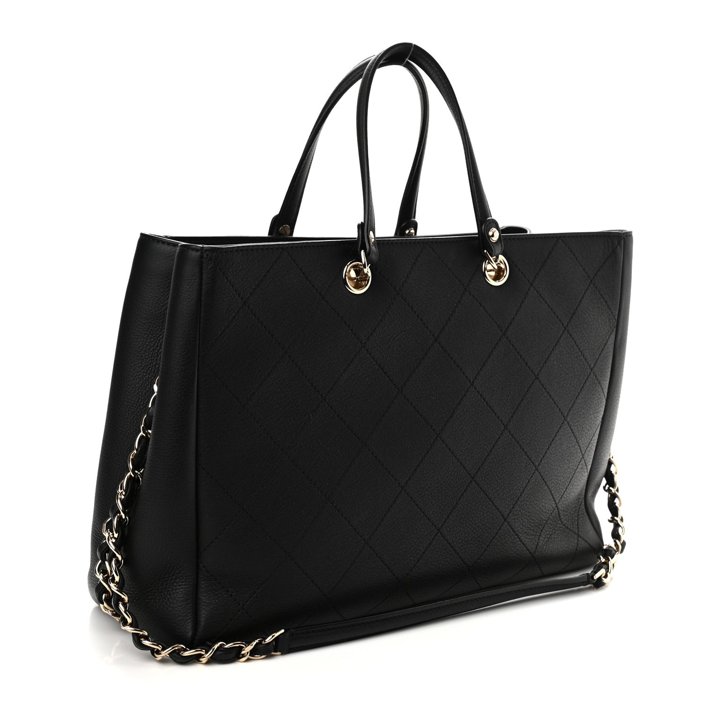 Bullskin Stitched Medium Shopping Bag Black