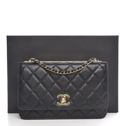 Chanel Lambskin Quilted Trendy CC Wallet On Chain WOC Black 10 of 10